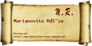 Marianovits Róza névjegykártya